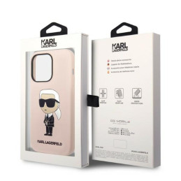 Karl Lagerfeld Silicone Ikonik dėklas iPhone 14 Pro Max - rožinis
