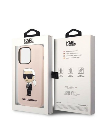 Karl Lagerfeld Silicone Ikonik dėklas iPhone 14 Pro Max - rožinis Karl Lagerfeld Silicone Ikonik dėklas iPhone 14 Pro Max - rožinis