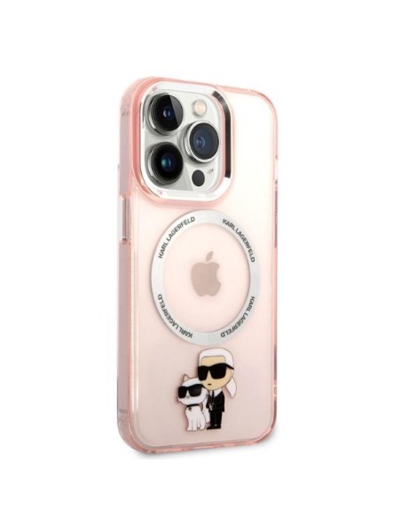 Karl Lagerfeld Iconic Karl&Choupette MagSafe dėklas iPhone 14 Pro - rožinis Karl Lagerfeld Iconic Karl&Choupette MagSafe dėklas iPhone 14 Pro - rožinis