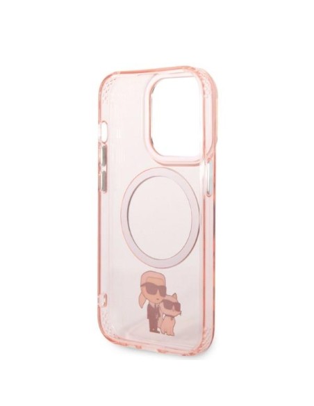Karl Lagerfeld Iconic Karl&Choupette MagSafe dėklas iPhone 14 Pro - rožinis Karl Lagerfeld Iconic Karl&Choupette MagSafe dėklas iPhone 14 Pro - rožinis