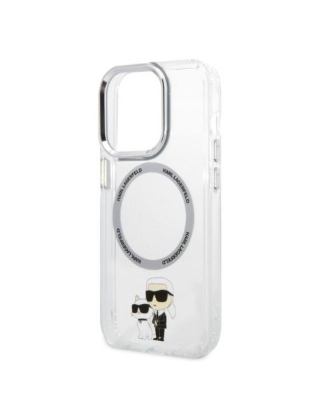 Karl Lagerfeld Iconic Karl&Choupette MagSafe dėklas, skirtas iPhone 14 Pro - skaidrus Karl Lagerfeld Iconic Karl&Choupette MagSafe dėklas, skirtas iPhone 14 Pro - skaidrus