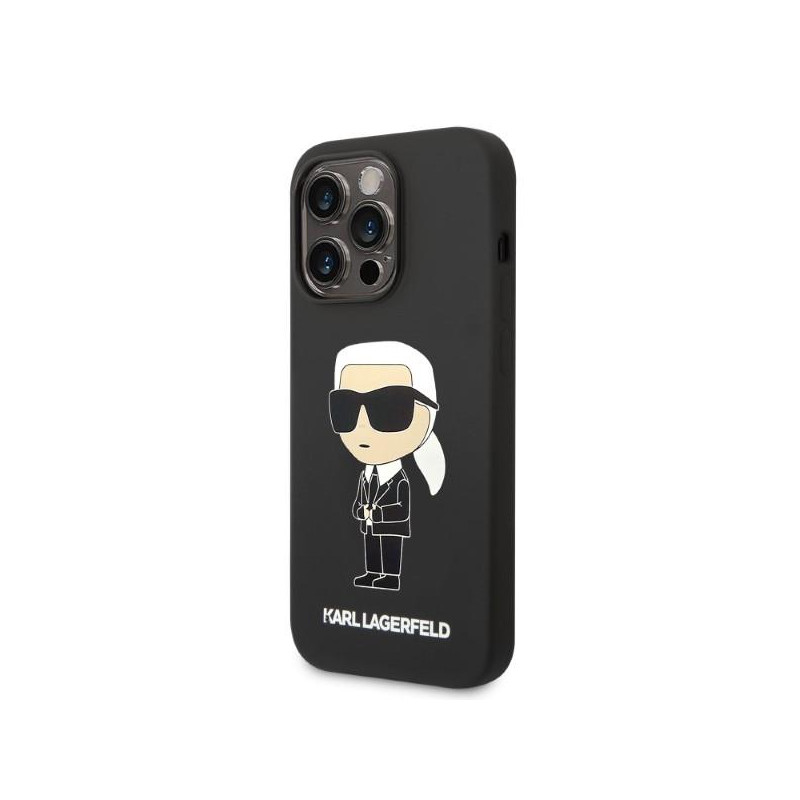 Karl Lagerfeld Silicone Ikonik MagSafe dėklas iPhone 14 Pro - juodas