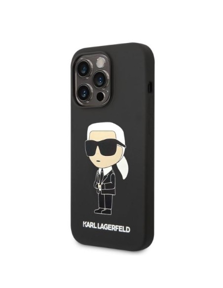 Karl Lagerfeld Silicone Ikonik MagSafe dėklas iPhone 14 Pro - juodas Karl Lagerfeld Silicone Ikonik MagSafe dėklas iPhone 14 Pro - juodas