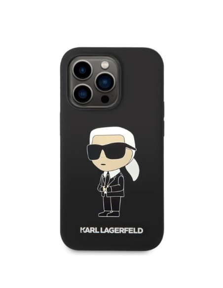 Karl Lagerfeld Silicone Ikonik MagSafe dėklas iPhone 14 Pro - juodas Karl Lagerfeld Silicone Ikonik MagSafe dėklas iPhone 14 Pro - juodas