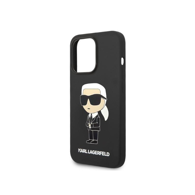 Karl Lagerfeld Silicone Ikonik MagSafe dėklas iPhone 14 Pro - juodas