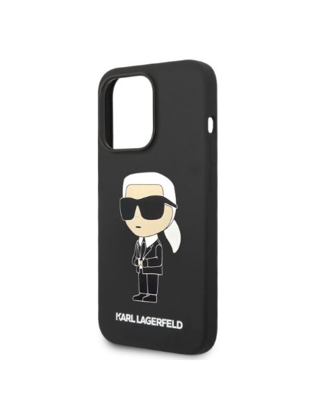 Karl Lagerfeld Silicone Ikonik MagSafe dėklas iPhone 14 Pro - juodas Karl Lagerfeld Silicone Ikonik MagSafe dėklas iPhone 14 Pro - juodas