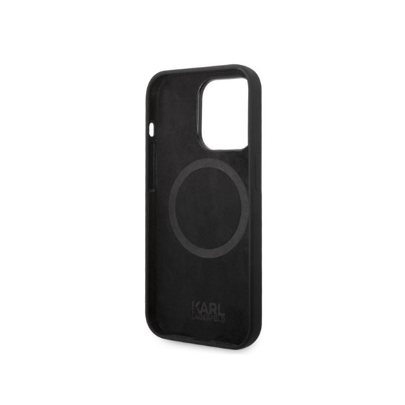 Karl Lagerfeld Silicone Ikonik MagSafe dėklas iPhone 14 Pro - juodas