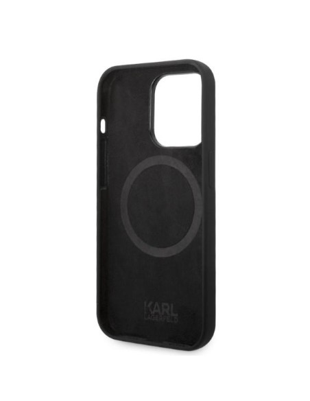 Karl Lagerfeld Silicone Ikonik MagSafe dėklas iPhone 14 Pro - juodas Karl Lagerfeld Silicone Ikonik MagSafe dėklas iPhone 14 Pro - juodas