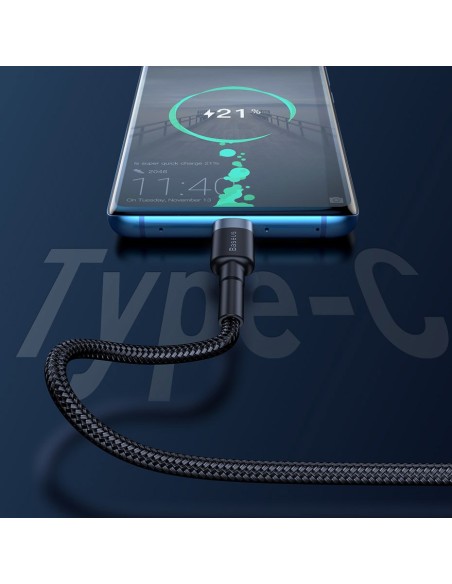 Patvarus USB laidas USB-C 40 W Quick Charge 3.0 QC 3.0 1m pilkai juodas Patvarus USB laidas USB-C 40 W Quick Charge 3.0 QC 3.0 1m pilkai juodas