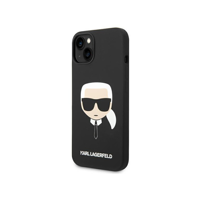 Karl Lagerfeld Silikoninis Karl& 39 s Head MagSafe dėklas iPhone 14 Plus - juodas