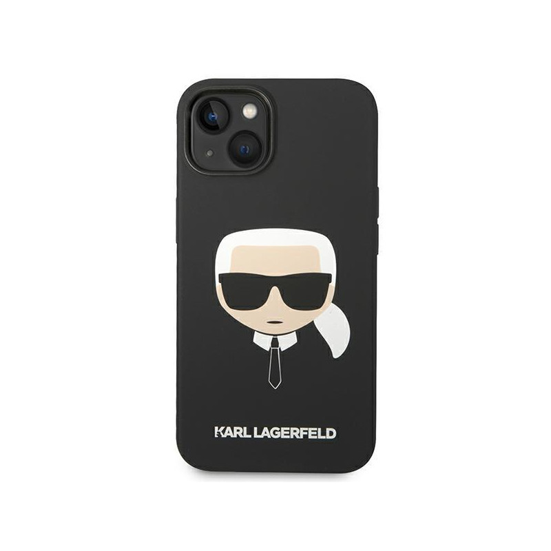 Karl Lagerfeld Silikoninis Karl& 39 s Head MagSafe dėklas iPhone 14 Plus - juodas