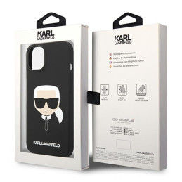 Karl Lagerfeld Silikoninis Karl& 39 s Head MagSafe dėklas iPhone 14 Plus - juodas