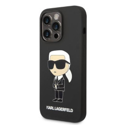 Karl Lagerfeld Silicone Ikonik MagSafe dėklas iPhone 14 Pro Max - juodas