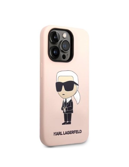 Karl Lagerfeld Silicone Ikonik MagSafe dėklas iPhone 14 Pro Max - rožinis Karl Lagerfeld Silicone Ikonik MagSafe dėklas iPhone 14 Pro Max - rožinis