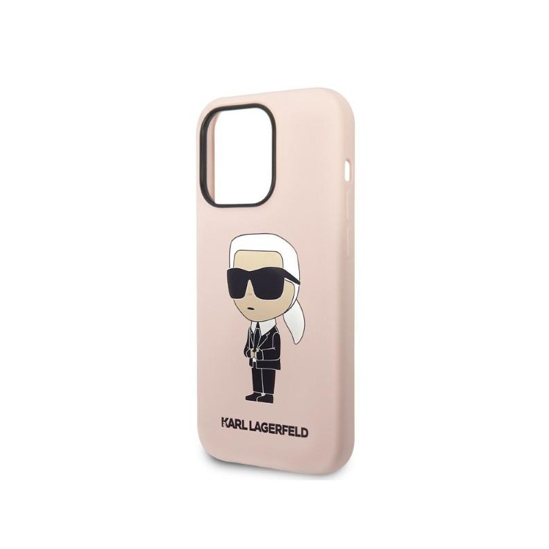 Karl Lagerfeld Silicone Ikonik MagSafe dėklas iPhone 14 Pro Max - rožinis
