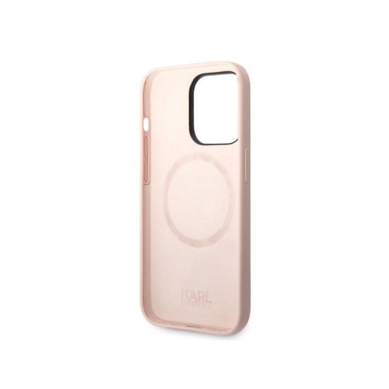 Karl Lagerfeld Silicone Ikonik MagSafe dėklas iPhone 14 Pro Max - rožinis