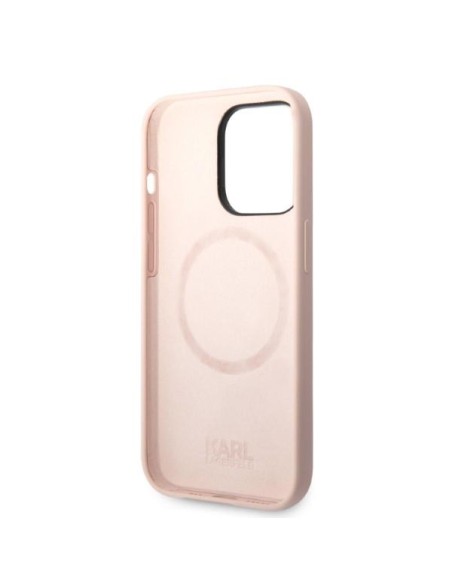 Karl Lagerfeld Silicone Ikonik MagSafe dėklas iPhone 14 Pro Max - rožinis Karl Lagerfeld Silicone Ikonik MagSafe dėklas iPhone 14 Pro Max - rožinis