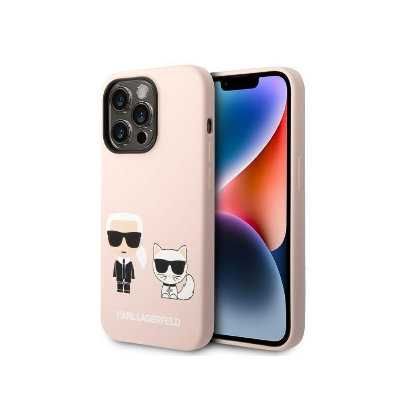 Karl Lagerfeld Silicone Karl&Choupette MagSafe dėklas iPhone 14 Pro Max - šviesiai rožinis Karl Lagerfeld Silicone Karl&Choupette MagSafe dėklas iPhone 14 Pro Max - šviesiai rožinis