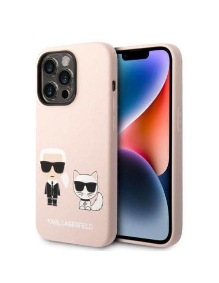 Karl Lagerfeld Silicone Karl&Choupette MagSafe dėklas iPhone 14 Pro Max - šviesiai rožinis Karl Lagerfeld Silicone Karl&Choupette MagSafe dėklas iPhone 14 Pro Max - šviesiai rožinis
