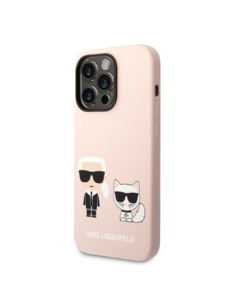 Karl Lagerfeld Silicone Karl&Choupette MagSafe dėklas iPhone 14 Pro Max - šviesiai rožinis Karl Lagerfeld Silicone Karl&Choupette MagSafe dėklas iPhone 14 Pro Max - šviesiai rožinis