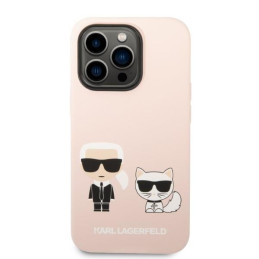 Karl Lagerfeld Silicone Karl&Choupette MagSafe dėklas iPhone 14 Pro Max - šviesiai rožinis