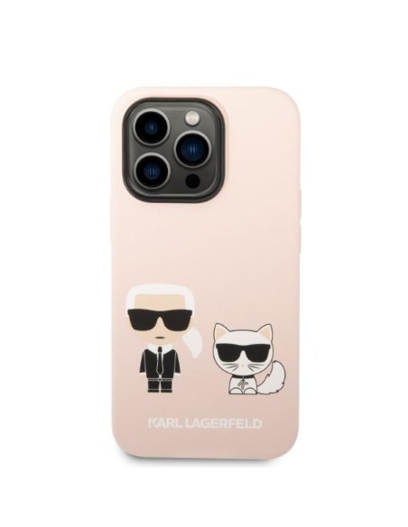 Karl Lagerfeld Silicone Karl&Choupette MagSafe dėklas iPhone 14 Pro Max - šviesiai rožinis Karl Lagerfeld Silicone Karl&Choupette MagSafe dėklas iPhone 14 Pro Max - šviesiai rožinis