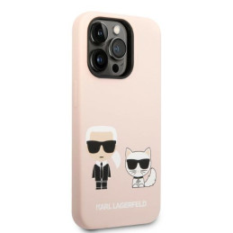 Karl Lagerfeld Silicone Karl&Choupette MagSafe dėklas iPhone 14 Pro Max - šviesiai rožinis