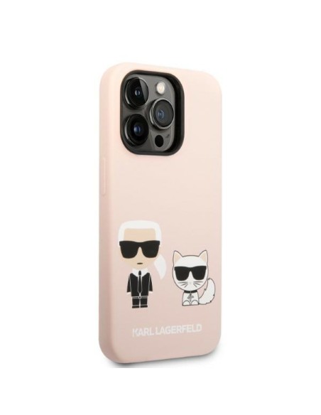 Karl Lagerfeld Silicone Karl&Choupette MagSafe dėklas iPhone 14 Pro Max - šviesiai rožinis Karl Lagerfeld Silicone Karl&Choupette MagSafe dėklas iPhone 14 Pro Max - šviesiai rožinis