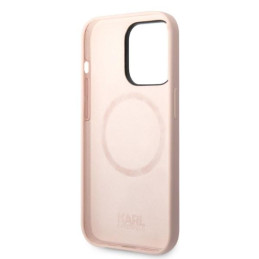 Karl Lagerfeld Silicone Karl&Choupette MagSafe dėklas iPhone 14 Pro Max - šviesiai rožinis
