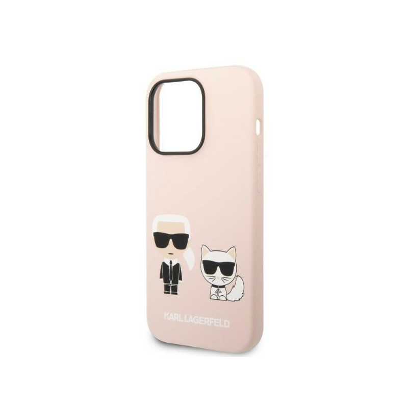 Karl Lagerfeld Silicone Karl&Choupette MagSafe dėklas iPhone 14 Pro Max - šviesiai rožinis