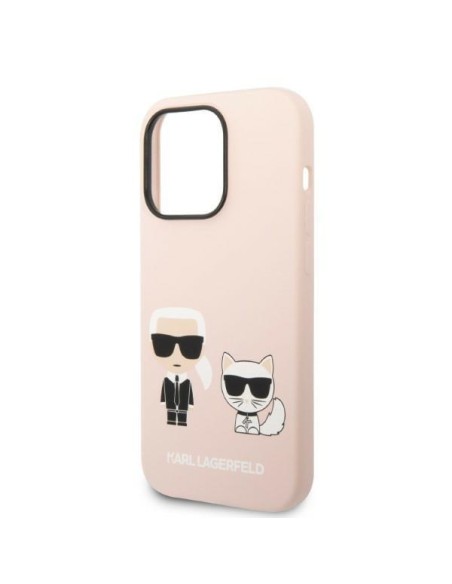 Karl Lagerfeld Silicone Karl&Choupette MagSafe dėklas iPhone 14 Pro Max - šviesiai rožinis Karl Lagerfeld Silicone Karl&Choupette MagSafe dėklas iPhone 14 Pro Max - šviesiai rožinis