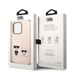 Karl Lagerfeld Silicone Karl&Choupette MagSafe dėklas iPhone 14 Pro Max - šviesiai rožinis