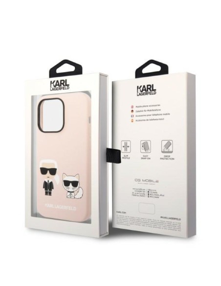 Karl Lagerfeld Silicone Karl&Choupette MagSafe dėklas iPhone 14 Pro Max - šviesiai rožinis Karl Lagerfeld Silicone Karl&Choupette MagSafe dėklas iPhone 14 Pro Max - šviesiai rožinis