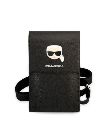 Karl Lagerfeld Metalinė Karl Head rankinė - juoda Karl Lagerfeld Metalinė Karl Head rankinė - juoda