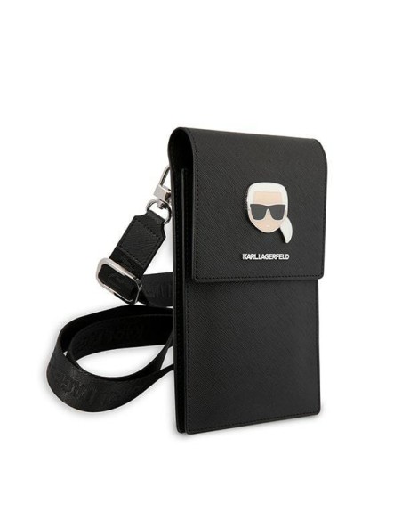 Karl Lagerfeld Metalinė Karl Head rankinė - juoda Karl Lagerfeld Metalinė Karl Head rankinė - juoda