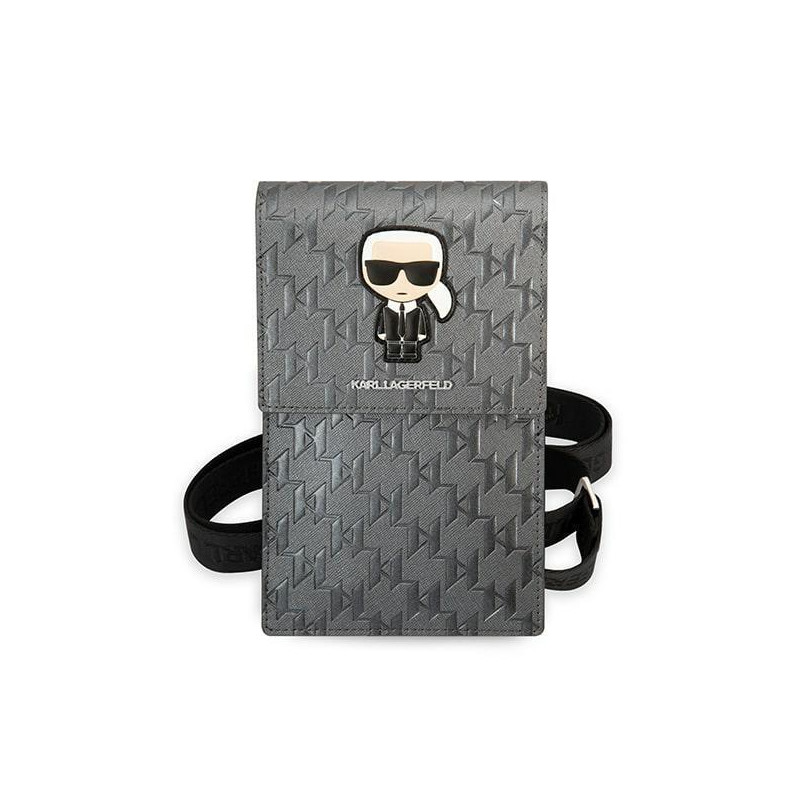 Karl Lagerfeld Ikonik Karl Monogram Patch krepšys – sidabrinis