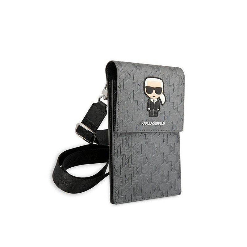Karl Lagerfeld Ikonik Karl Monogram Patch krepšys – sidabrinis