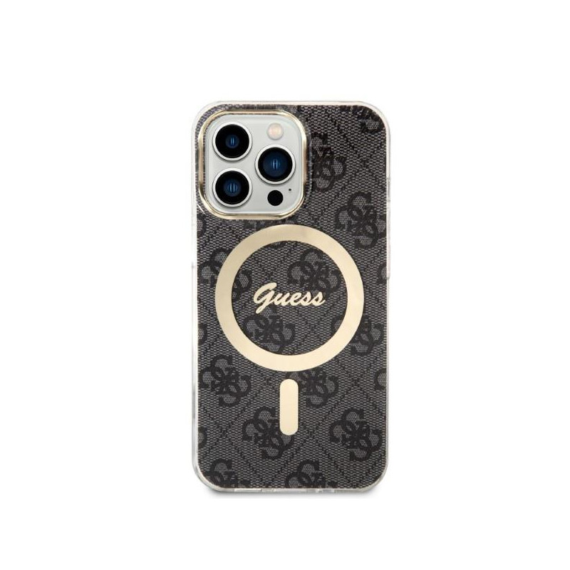 Guess 4G Print MagSafe dėklas skirtas iPhone 13 Pro + indukcinis įkroviklis - juodas