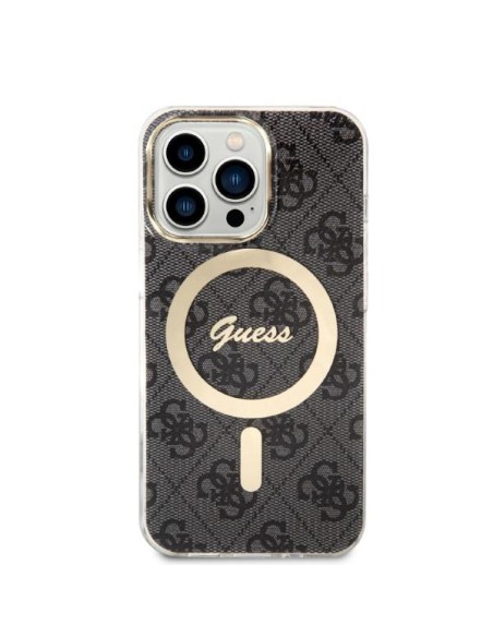 Guess 4G Print MagSafe dėklas skirtas iPhone 13 Pro + indukcinis įkroviklis - juodas Guess 4G Print MagSafe dėklas skirtas iPhone 13 Pro + indukcinis įkroviklis - juodas