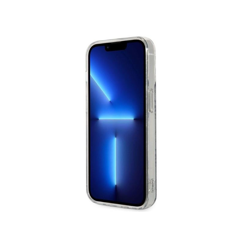 Guess 4G Print MagSafe dėklas skirtas iPhone 14 Pro + indukcinis įkroviklis - mėlynas