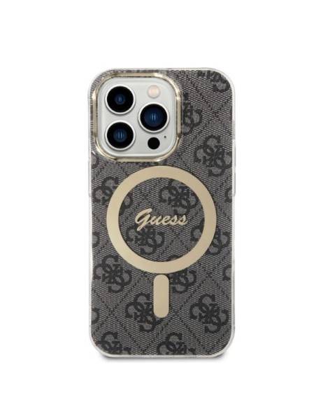 Guess 4G Print MagSafe dėklas, skirtas iPhone 14 Pro Max + indukcinis įkroviklis - juodas Guess 4G Print MagSafe dėklas, skirtas iPhone 14 Pro Max + indukcinis įkroviklis - juodas