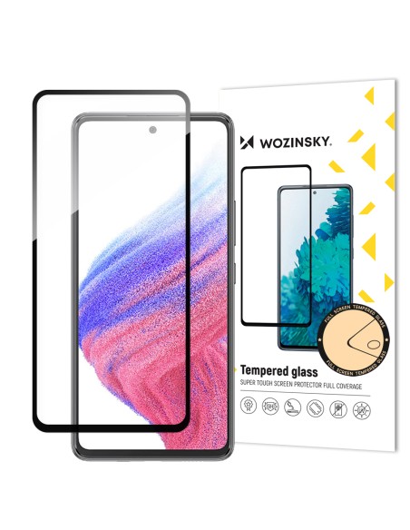 Wozinsky Full Glue grūdintas stiklas Samsung Galaxy A54 5G 9H viso ekrano grūdintas stiklas su juodu rėmeliu
