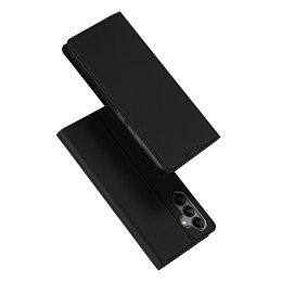 Dux Ducis Skin Pro dėklas, skirtas Samsung Galaxy A34 5G atverčiamas dangtelis kortelės piniginės stovas juodas
