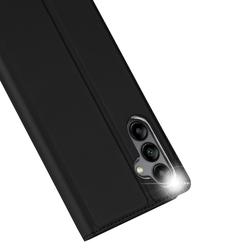 Dux Ducis Skin Pro dėklas, skirtas Samsung Galaxy A34 5G atverčiamas dangtelis kortelės piniginės stovas juodas