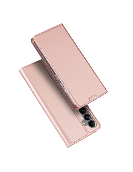 „Dux Ducis Skin Pro“ dėklas, skirtas „Samsung Galaxy A34 5G“, atverčiamas dangtelis kortelės piniginės stovas, rožinis