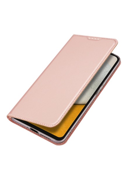 „Dux Ducis Skin Pro“ dėklas, skirtas „Samsung Galaxy A34 5G“, atverčiamas dangtelis kortelės piniginės stovas, rožinis