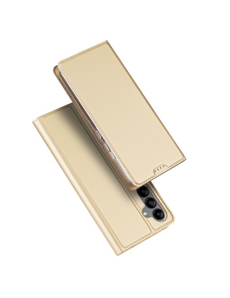 Dux Ducis Skin Pro dėklas, skirtas Samsung Galaxy A34 5G atverčiamas dangtelis kortelės piniginės stovas auksinis Dux Ducis Skin Pro dėklas, skirtas Samsung Galaxy A34 5G atverčiamas dangtelis kortelės piniginės stovas auksinis