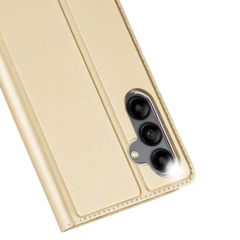 Dux Ducis Skin Pro dėklas, skirtas Samsung Galaxy A34 5G atverčiamas dangtelis kortelės piniginės stovas auksinis