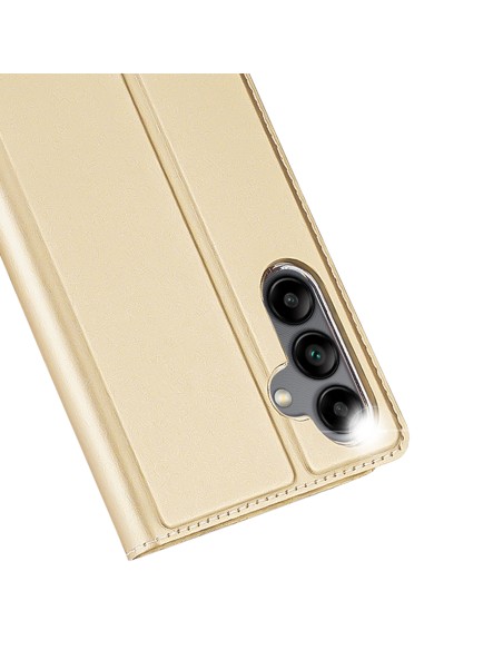 Dux Ducis Skin Pro dėklas, skirtas Samsung Galaxy A34 5G atverčiamas dangtelis kortelės piniginės stovas auksinis Dux Ducis Skin Pro dėklas, skirtas Samsung Galaxy A34 5G atverčiamas dangtelis kortelės piniginės stovas auksinis