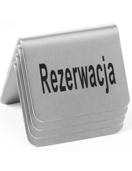 Informacinė lentelė REZERVACIJA chromo plieno rinkinys 4 vnt. - Hendi 663714 Informacinė lentelė REZERVACIJA chromo plieno rinkinys 4 vnt. - Hendi 663714